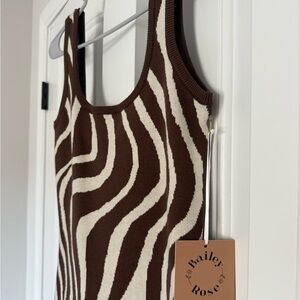 Stylish Brown and Cream Dress